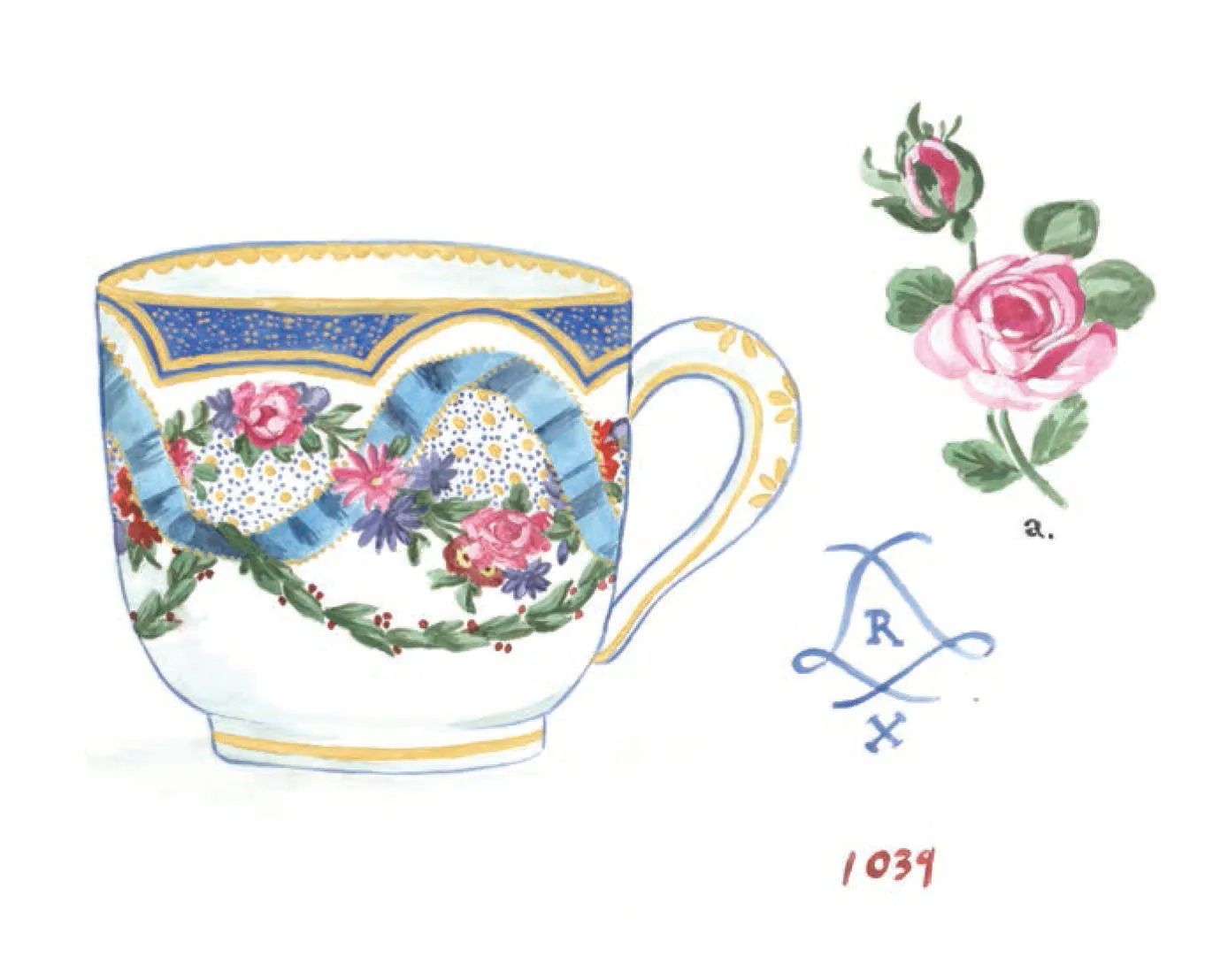 Chronicle A Teacup Collection kortsett 20 notatkort konvolutter