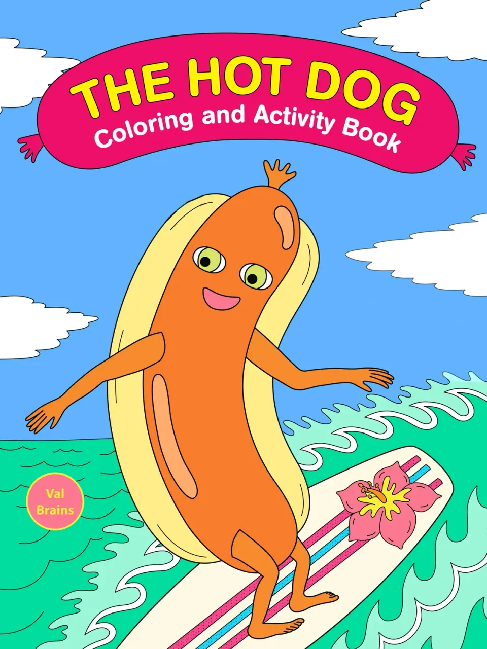 Abrams Hot Dog Coloring Activity Book fargebok pocket humor