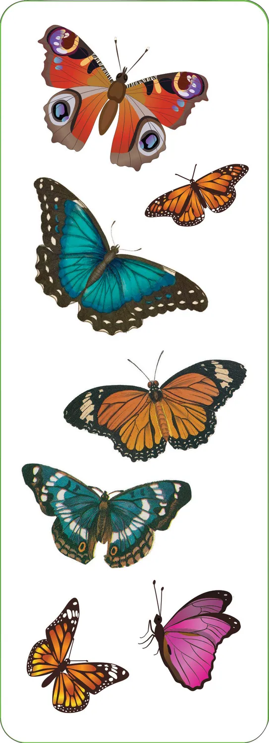 Peter Pauper Press Butterflies klistremerker 58 stk holografiske