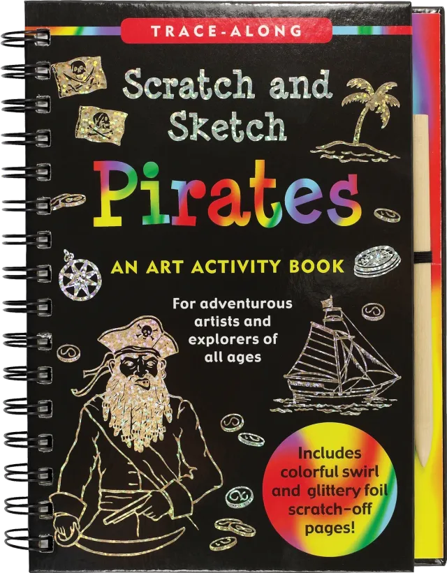 Peter Pauper Press Pirates skrapebok for barn 5 år glitterfolie