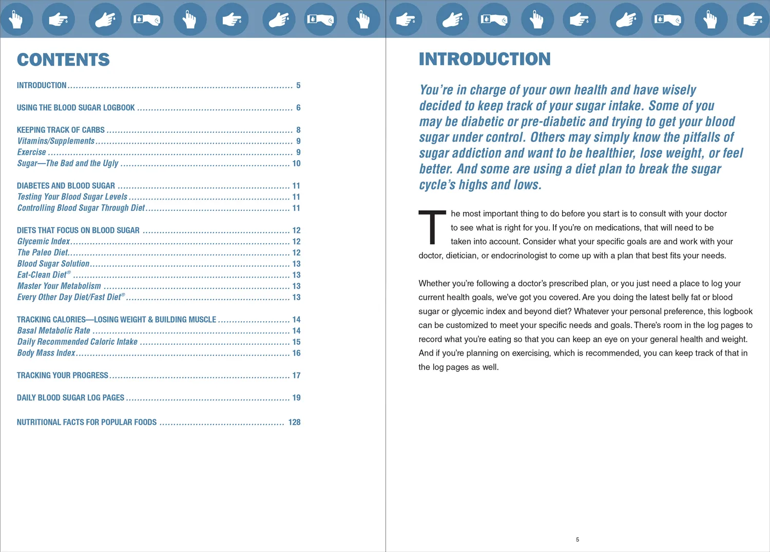 Peter Pauper Press Blood Sugar Logbook loggbok 144 sider