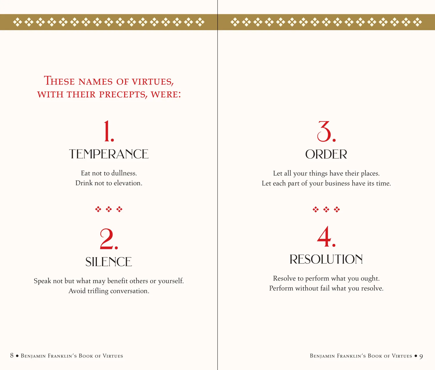 Peter Pauper Press Ben Franklin's Book of Virtues gavebok