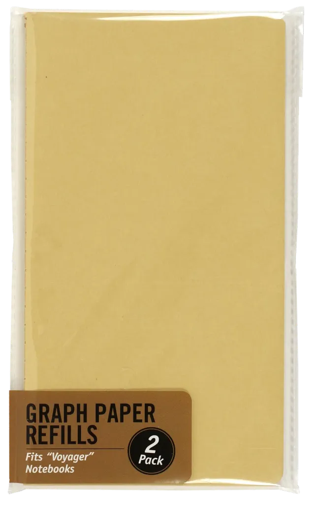 Peter Pauper Press Voyager Notebook Graph Paper Refills ruteark 2-pk