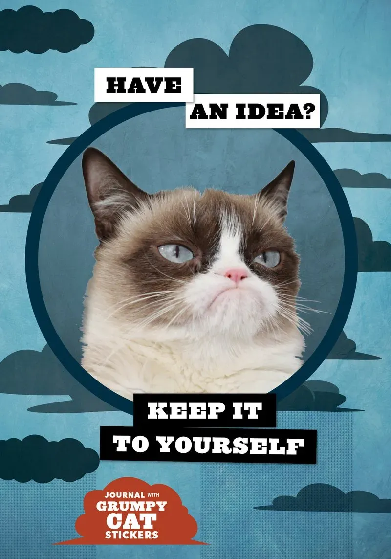 Chronicle Books Grumpy Cat Flexi Journal notatbok med klistremerker