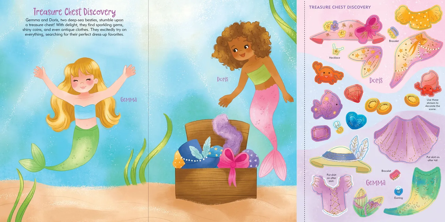 Peter Pauper Press Mermaids klistremerkebok 200 stk folie