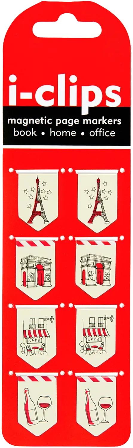 Peter Pauper Press Paris i-clips bokmerker magnetiske 8 stk