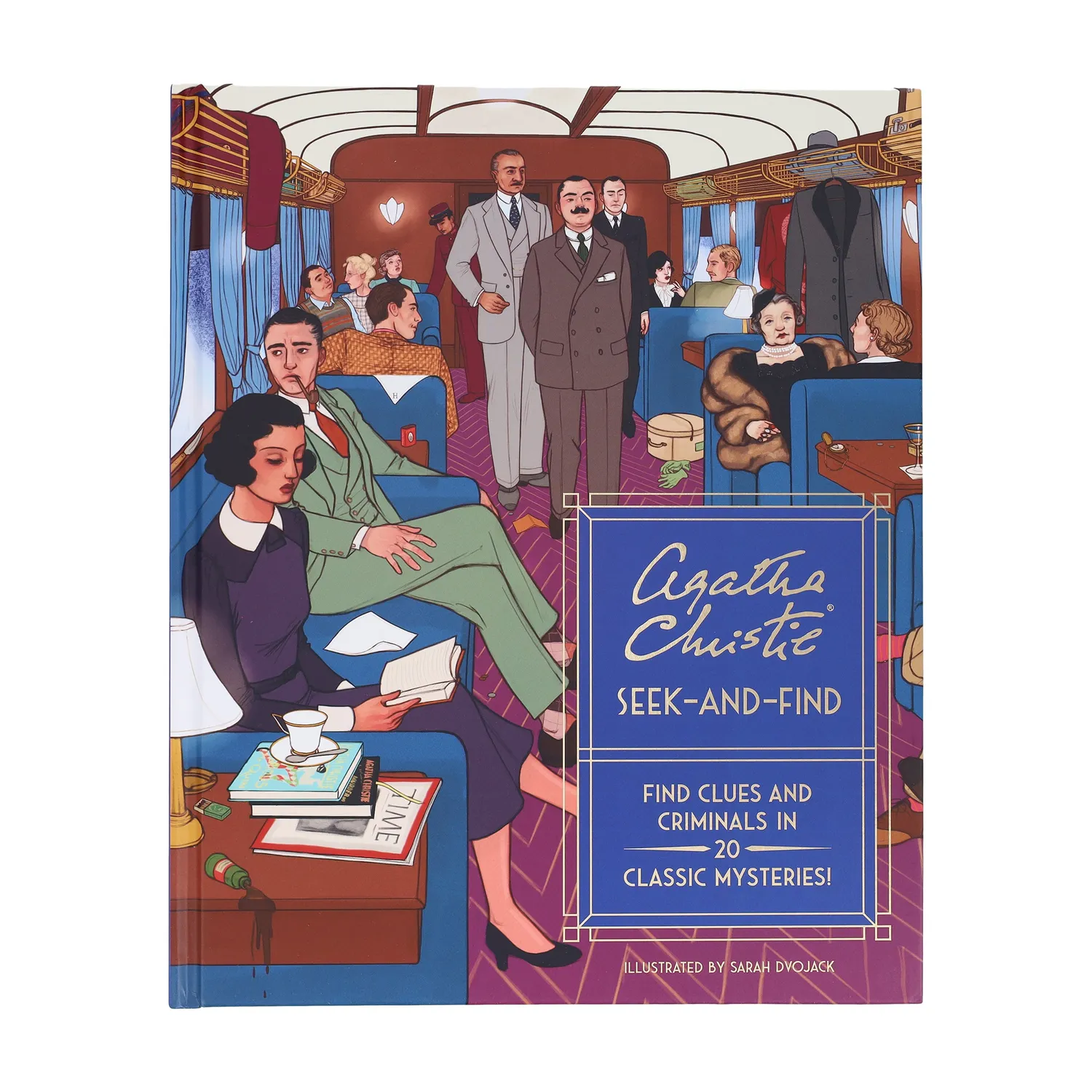 Agatha Christie Seek-and-Find oppgavebok 20 mysterier mykbind