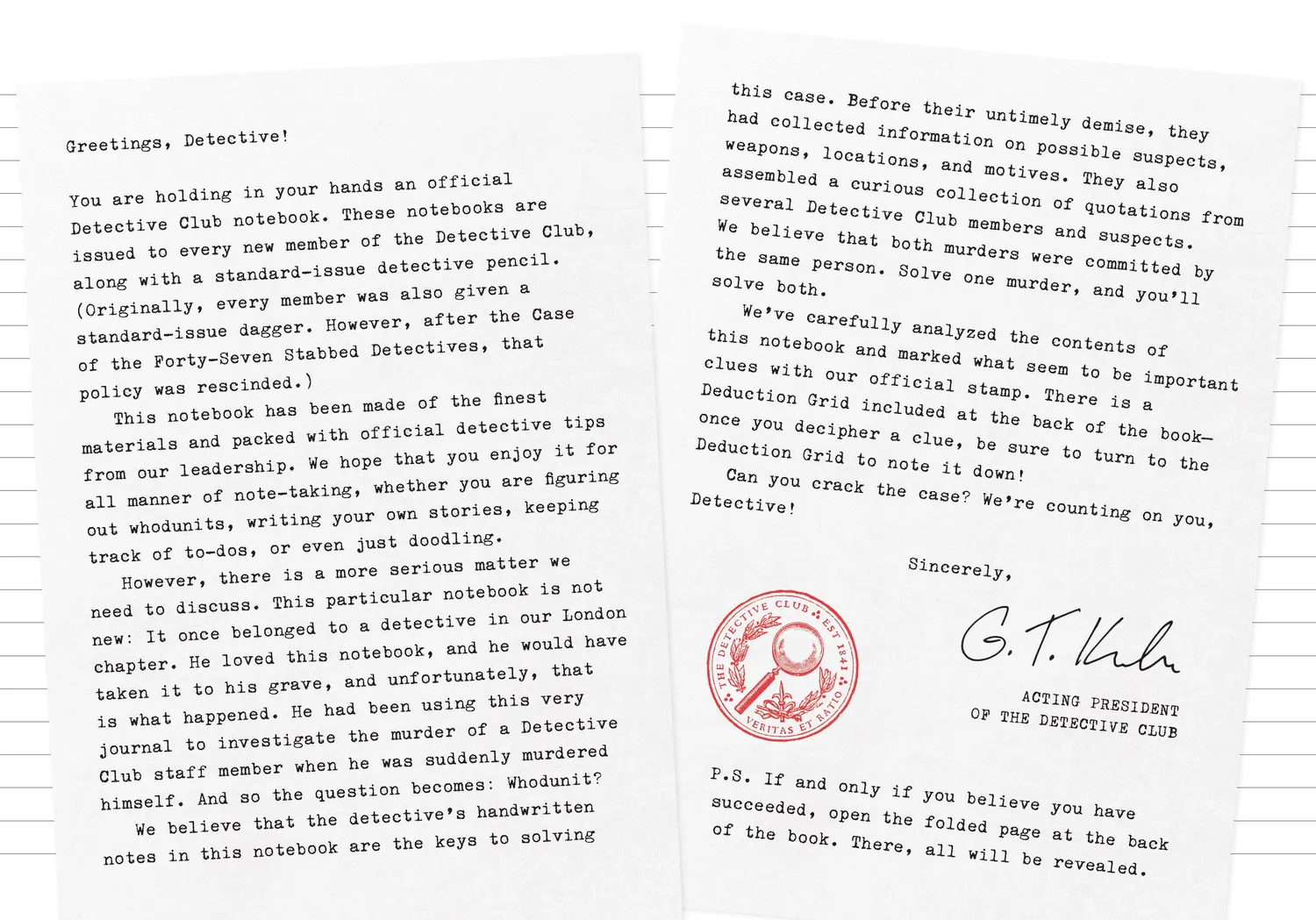 Abrams Murdle Detective Notebook notatbok med blyant
