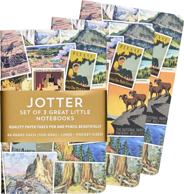 Peter Pauper Press Jotter Mini Notebooks National Parks notatbok 3-pk
