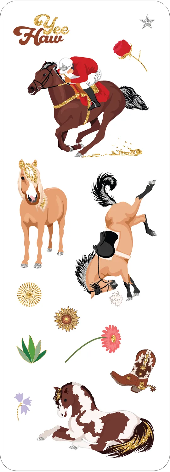 Peter Pauper Press Horses klistremerker 70 stk holografisk