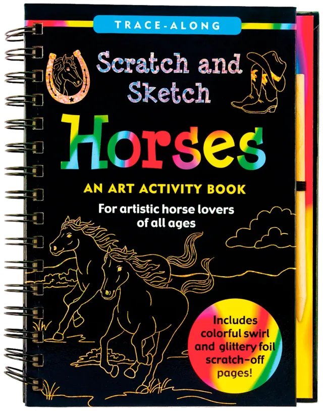 Peter Pauper Scratch and Sketch Horses skrapebok hester