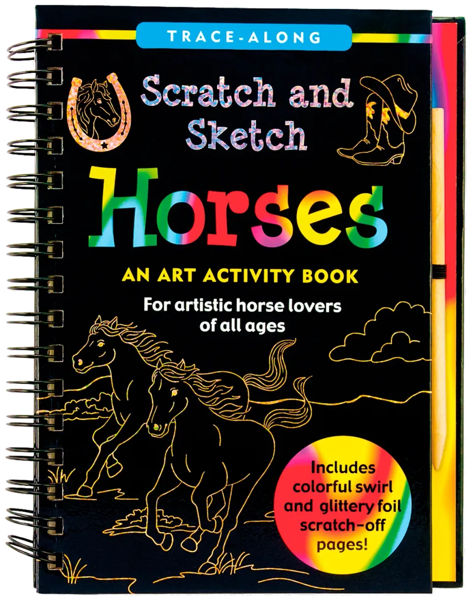Peter Pauper Scratch and Sketch Horses skrapebok hester