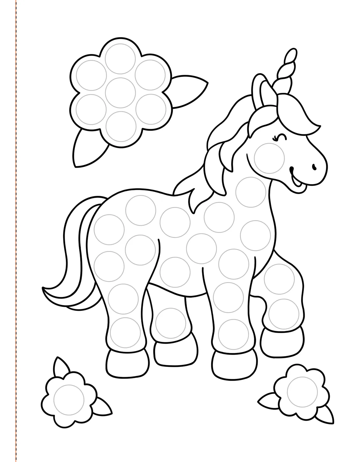 Peter Pauper Press Unicorns Dot Markers fargeleggingsbok enhjørninger