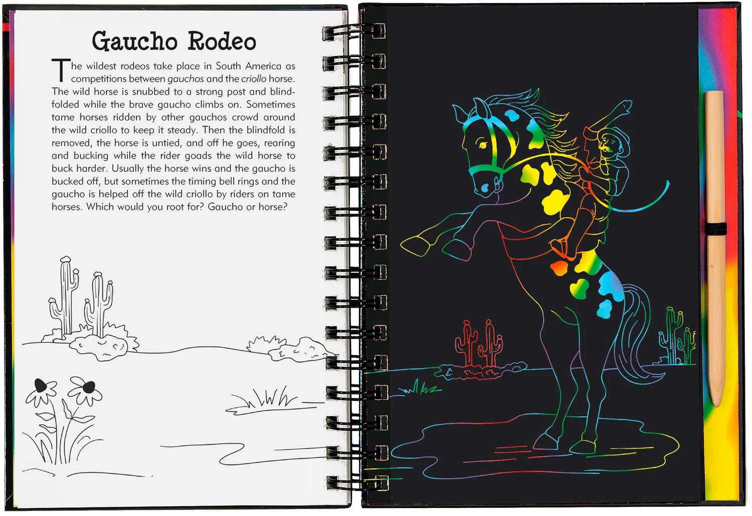 Peter Pauper Scratch and Sketch Horses skrapebok hester