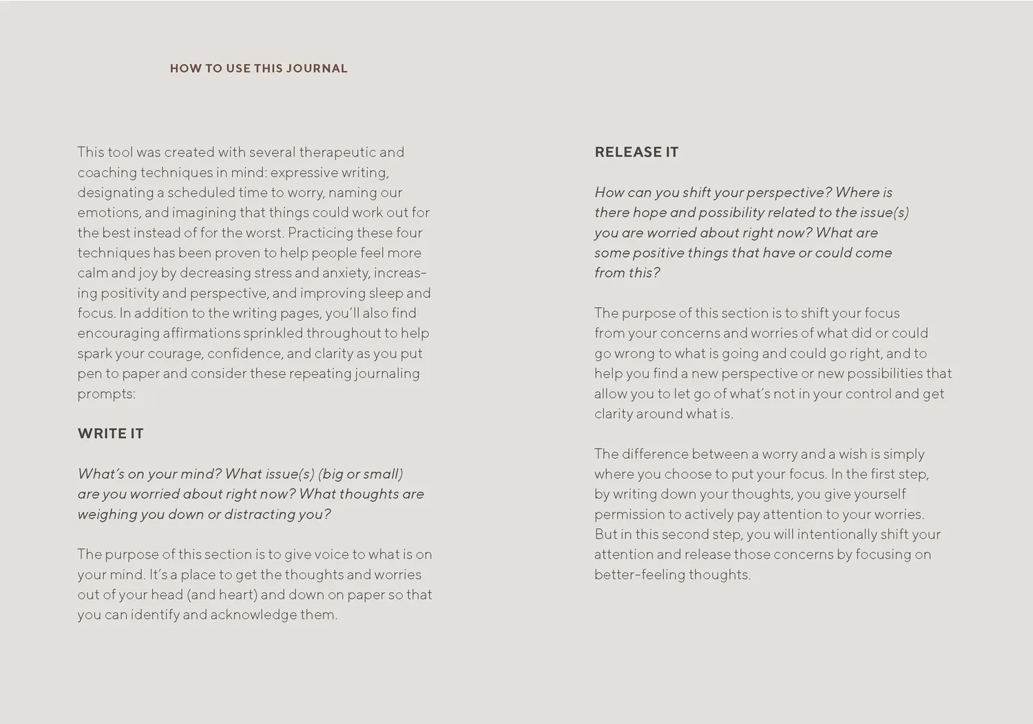 Chronicle Write and Release dagbok mindfulness ritualer