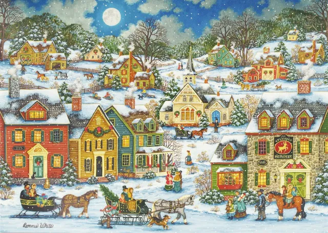 Peter Pauper Press Festive Village julekort 20-pakn landsby