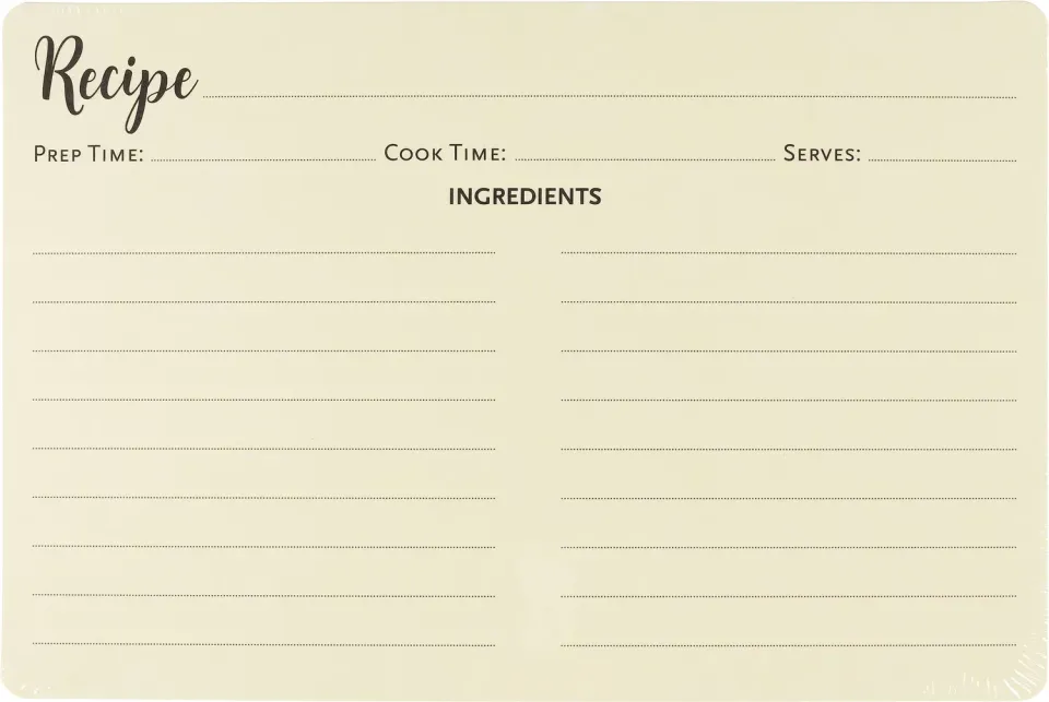 Peter Pauper Press Recipe Card Refills oppskriftskort 50-pakning arkivkvalitet