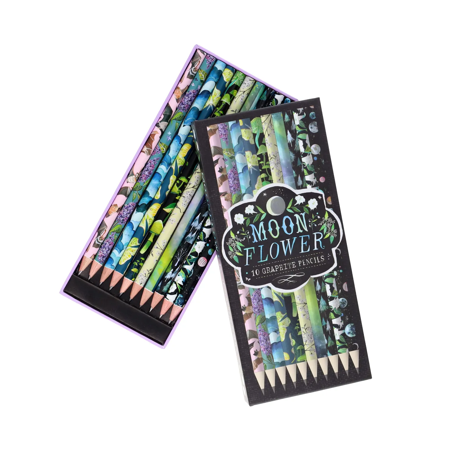 Chronicle Books Moonflower Graphite blyantsett 10 stk natt
