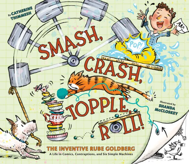 Abrams Smash Crash Topple Roll Rube Goldberg barnebok innbundet STEM