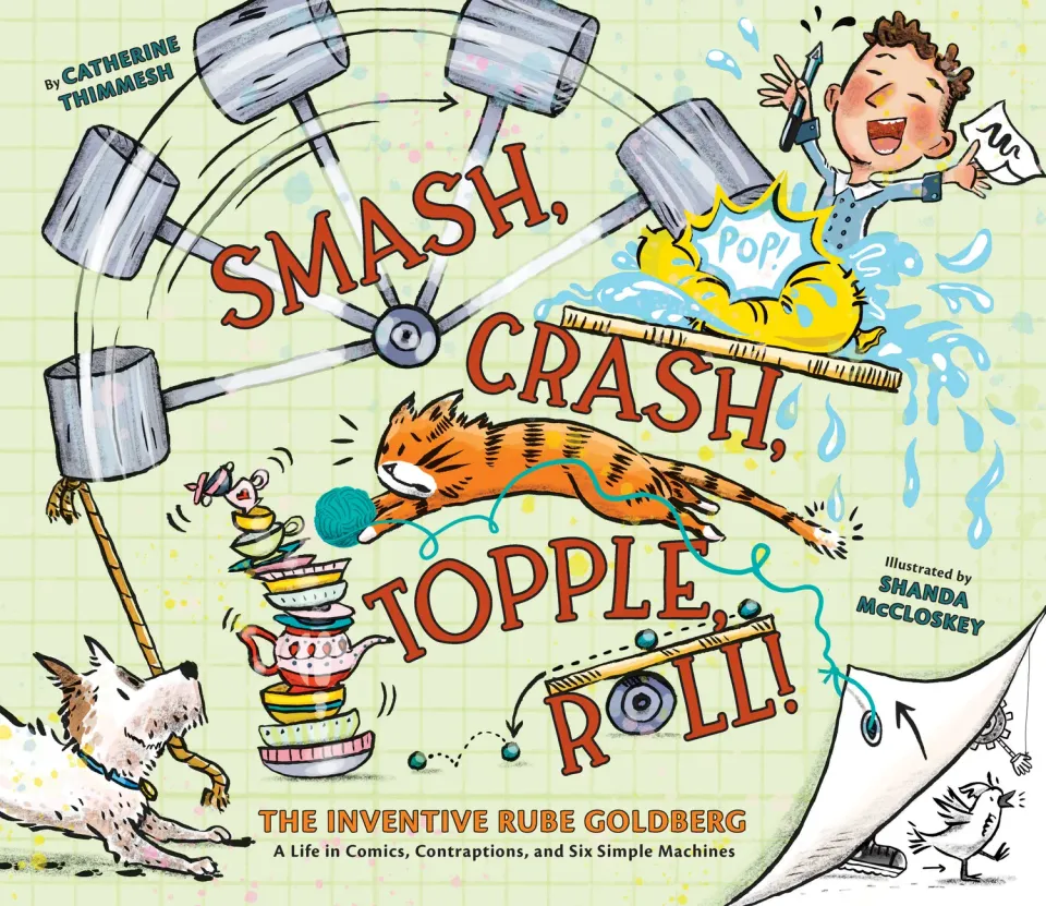 Chronicle Books Smash Crash barnebok innbundet Rube Goldberg