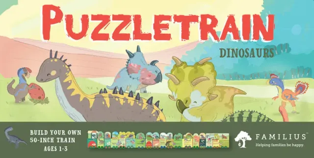 PuzzleTrain Dinosaurs puslespill 26 brikker 132 cm tog