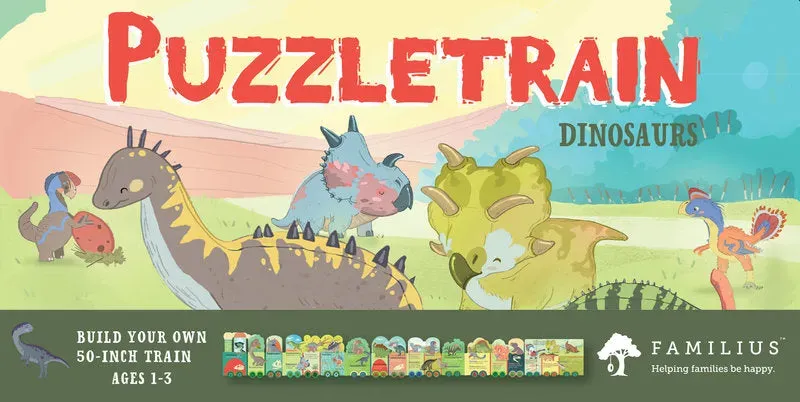 PuzzleTrain Dinosaurs puslespill 26 brikker 132 cm tog