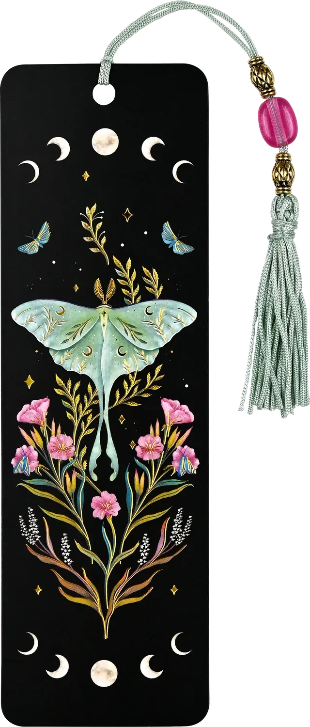 Peter Pauper Press Luna Moth bokmerke med perledusk