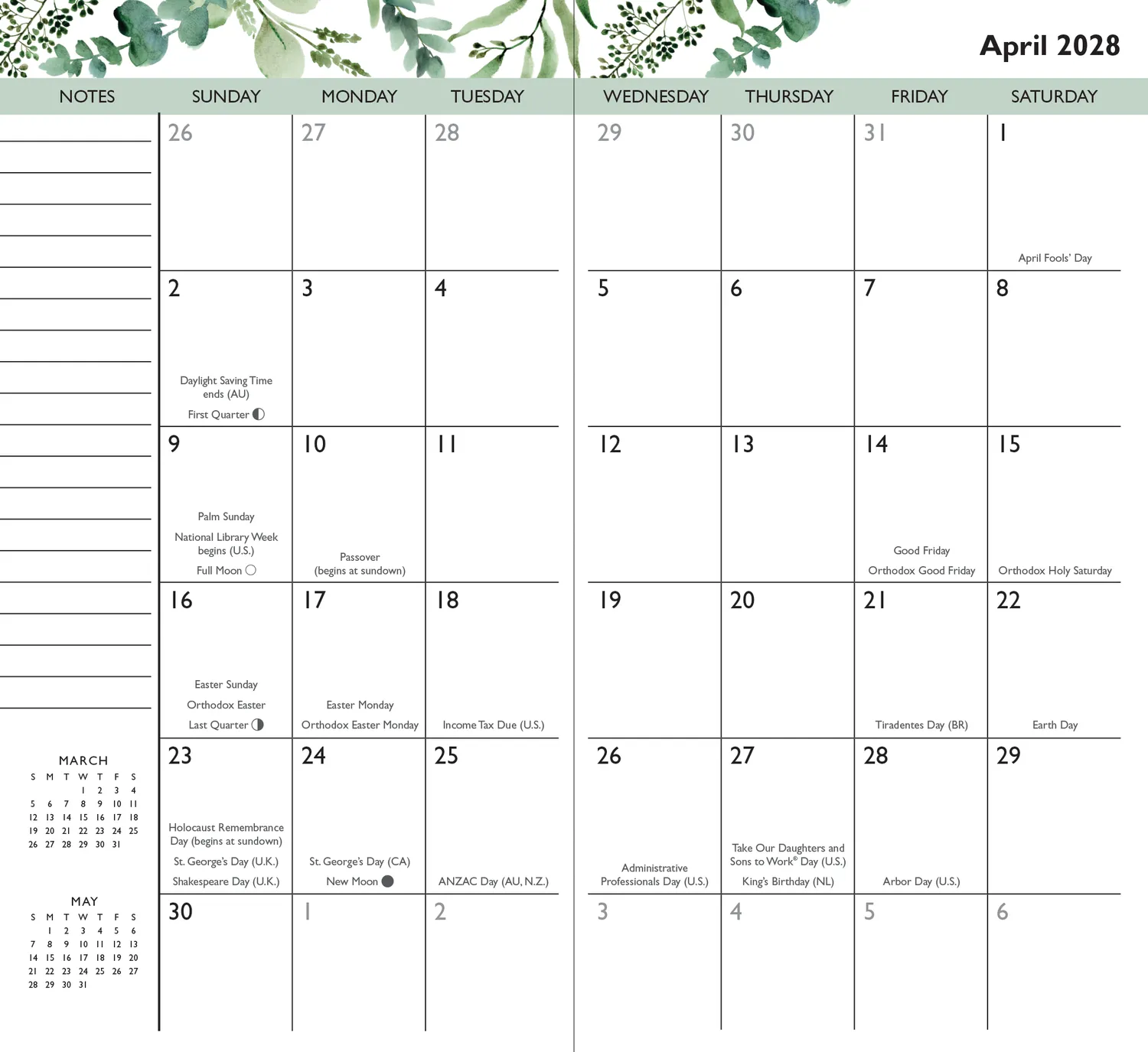 Peter Pauper Press Eucalyptus l favourite lomme-kalender 2027-28
