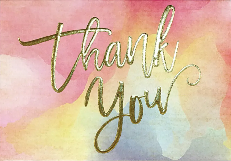 Peter Pauper Press Watercolor Sunset Thank You Notes takkekort 14 stk