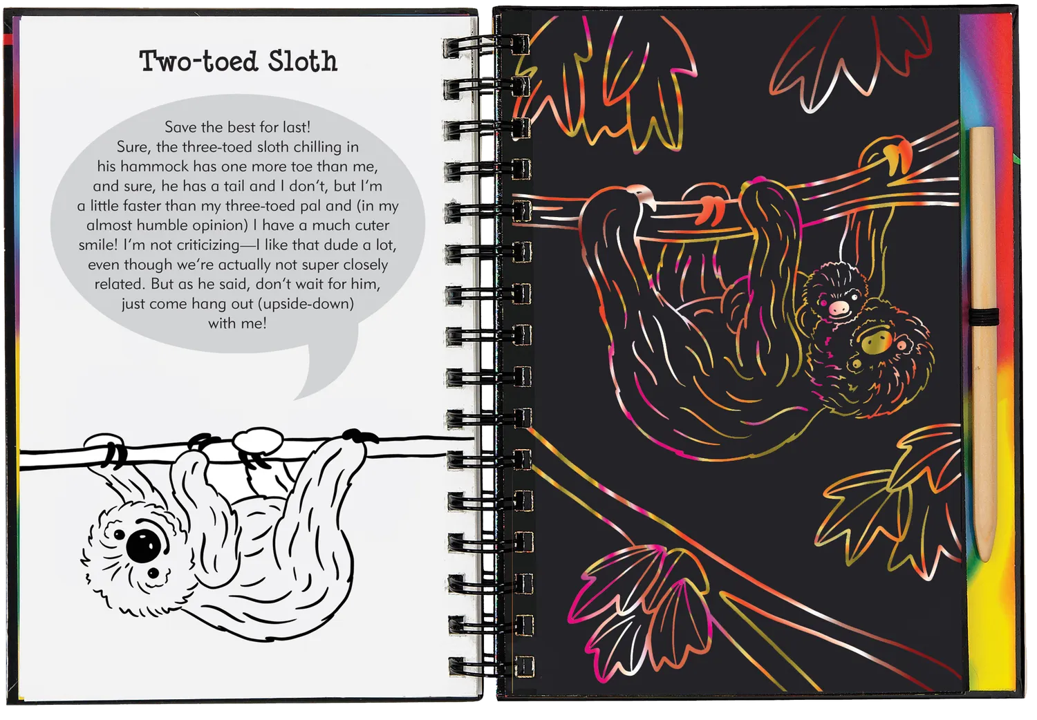 Peter Pauper Press Sloths Scratch and Sketch skrapebok barn
