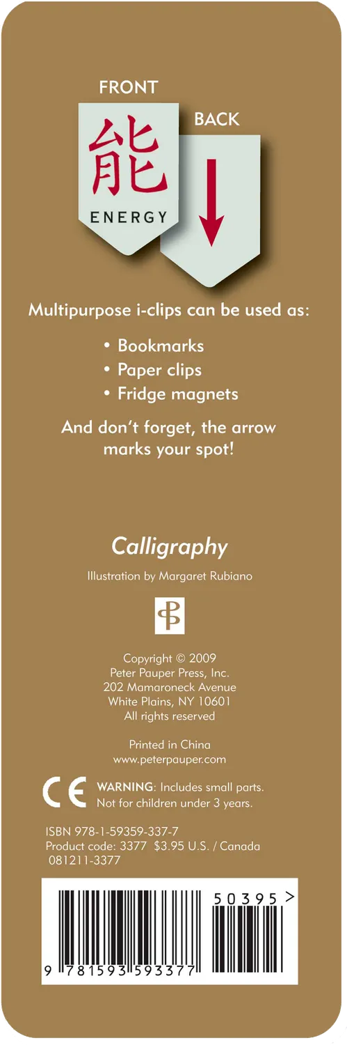 Peter Pauper Press Calligraphy i-clips magnetbokmerker 8 stk