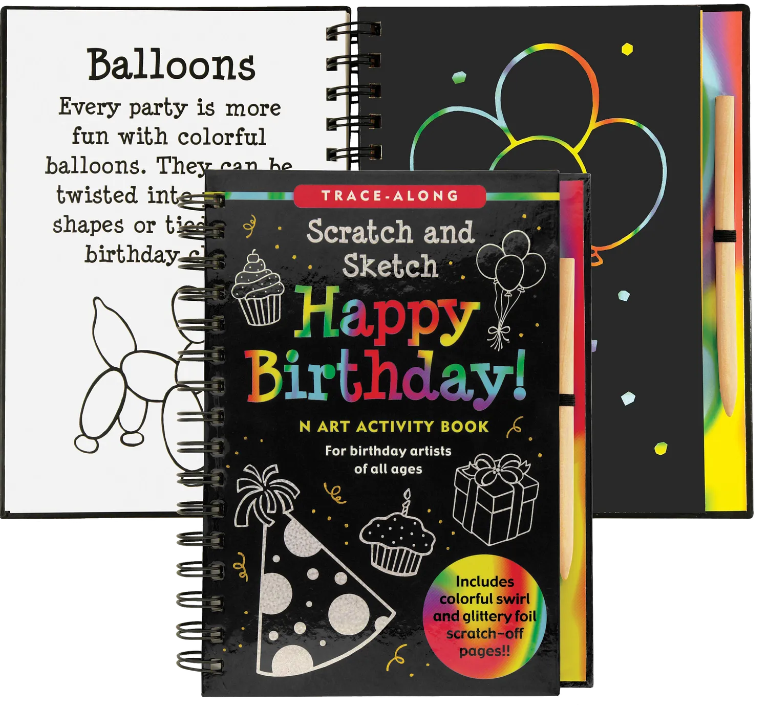 Peter Pauper Press Scratch and Sketch Happy Birthday aktivitetsbok bursdag