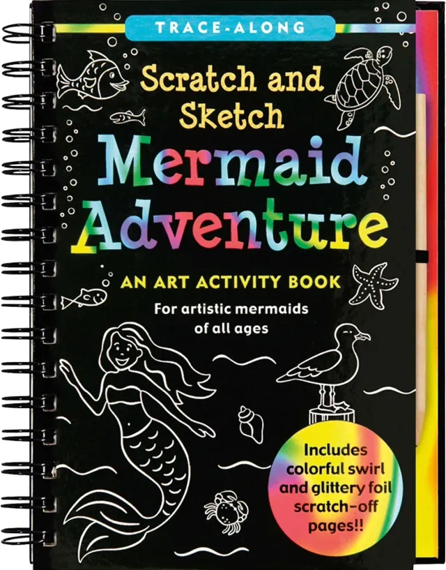 Peter Pauper Press Scratch and Sketch Mermaid Adventure skrapebok barn