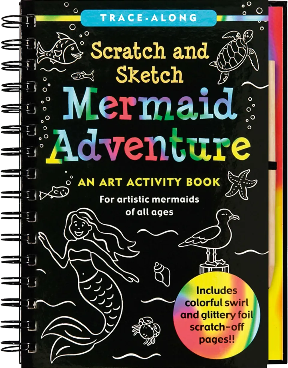 Peter Pauper Press Scratch and Sketch Mermaid Adventure skrapebok barn
