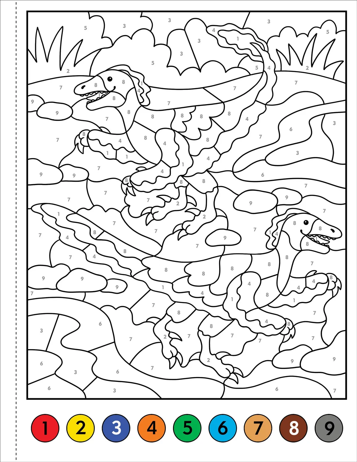Peter Pauper Press My First Color-by-Number Dinosaurs fargebok