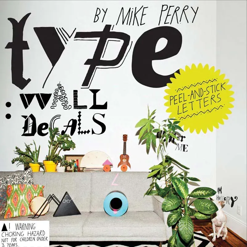 Abrams and Chronicle Type Wall Decals Mike Perry 200 stk veggdekor