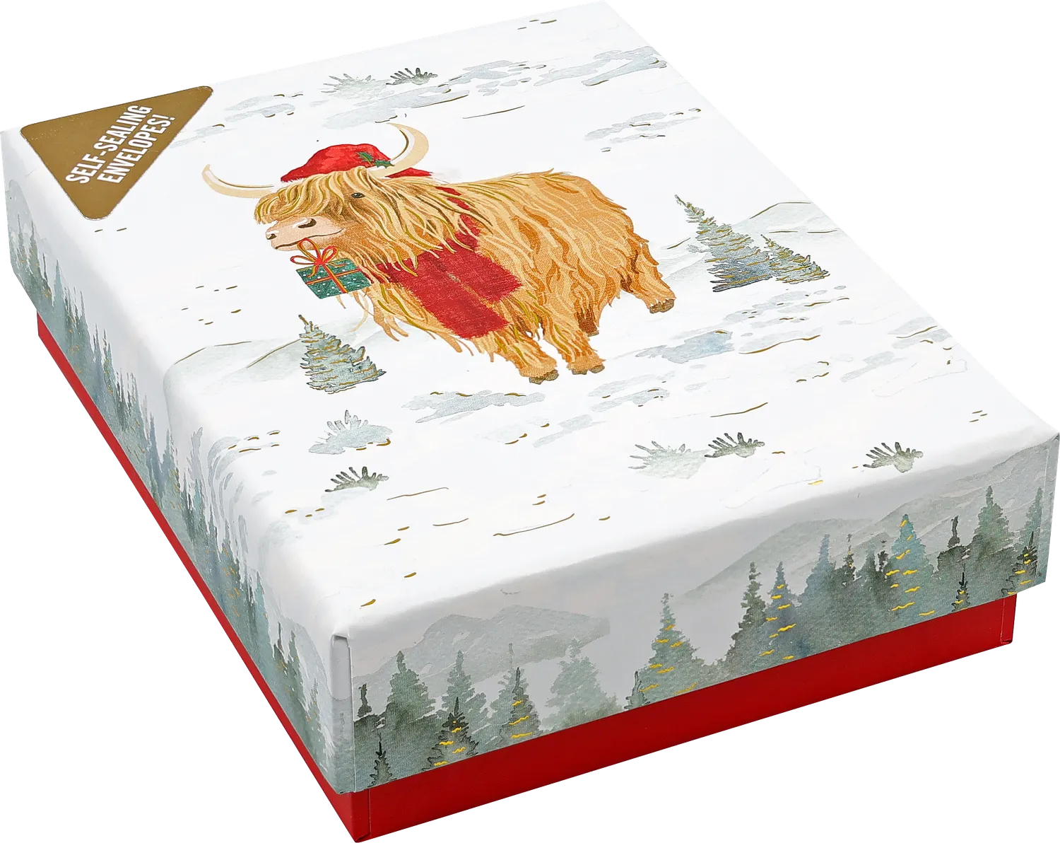 Peter Pauper Press Highland Cow julekort 20-pk
