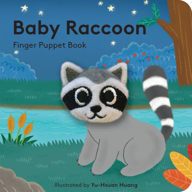 Chronicle Books Baby Raccoon pekebok med fingerdukke vaskebjørn