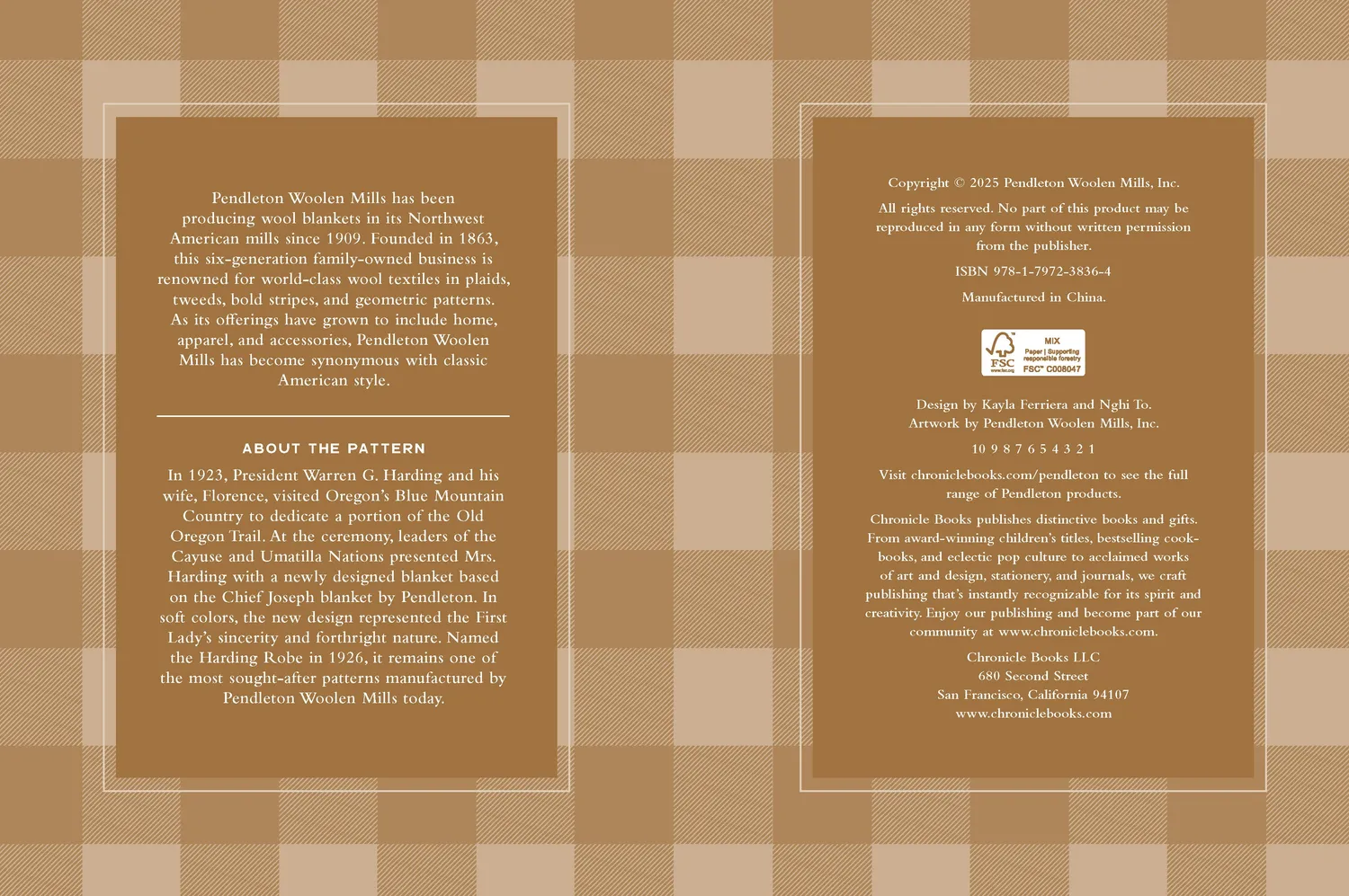 Pendleton Harding Pattern Journal notatbok linjert 6x8