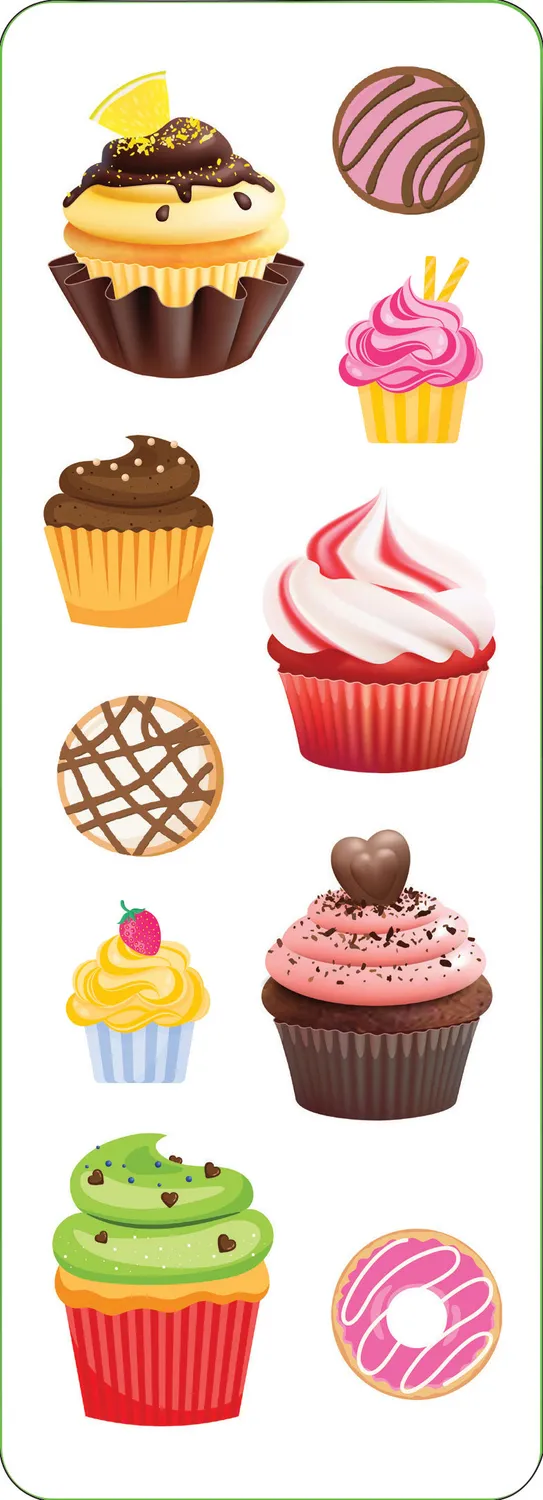 Peter Pauper Press Cupcakes & Donuts klistremerker 50 stk holografisk