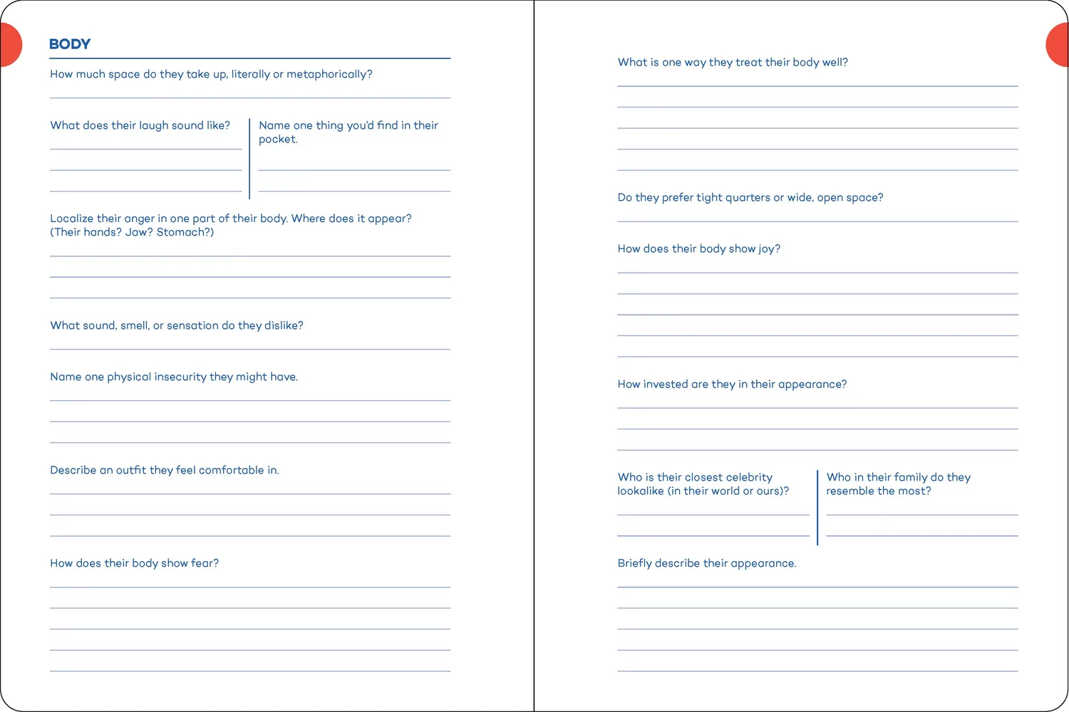 Abrams and Chronicle A Writer’s Journal for Creating Characters dagbok guidet