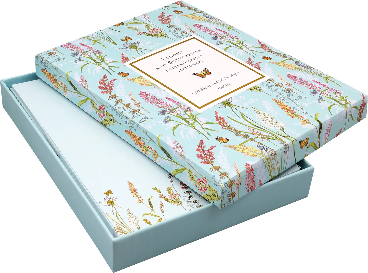 Peter Pauper Press Blooms & Butterflies brevpapir 30 ark