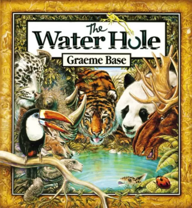 Abrams The Water Hole innbundet tellebok dyr Graeme Base