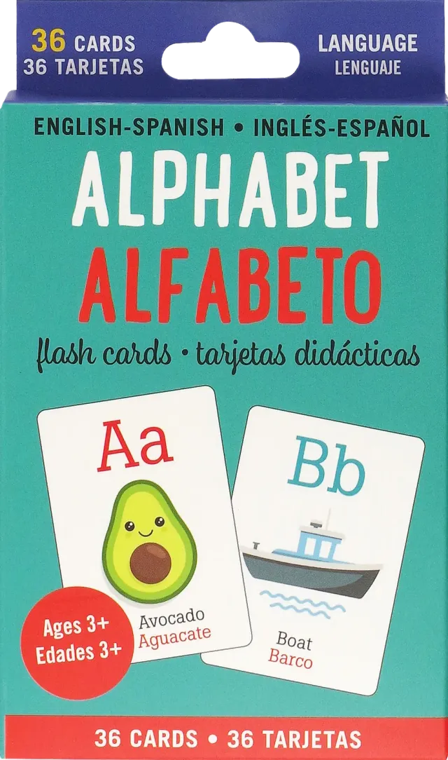 Peter Pauper Press Alphabet flash cards engelsk-spansk 36-pk