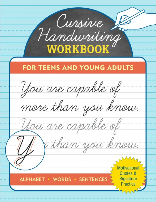 Peter Pauper Press Cursive Handwriting arbeidsbok for ungdom