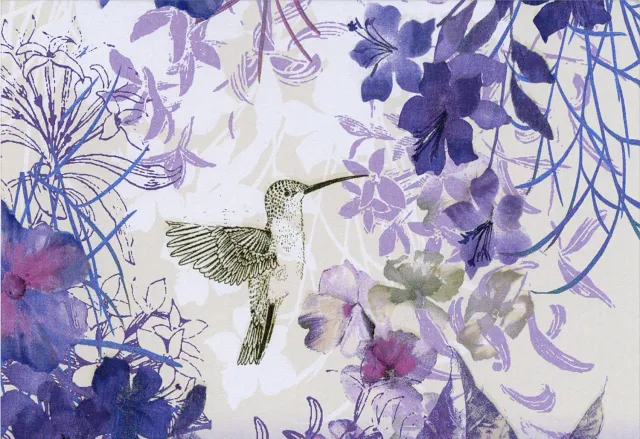 Peter Pauper Press Hummingbird notatkort 14-pak blanke lilla