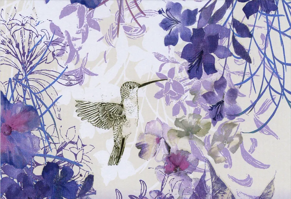 Peter Pauper Press Hummingbird notatkort 14-pak blanke lilla