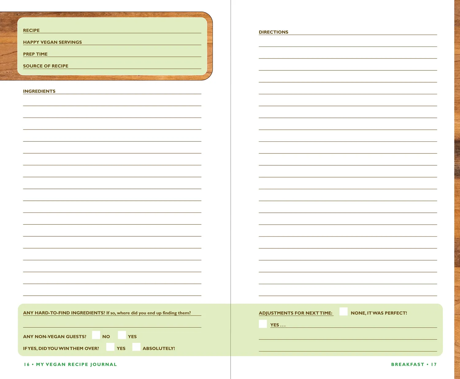 Peter Pauper Press My Vegan Recipe Journal oppskriftsbok
