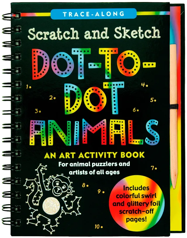 Peter Pauper Press Scratch and Sketch Dot-to-Dot Animals aktivitetsbok dyr
