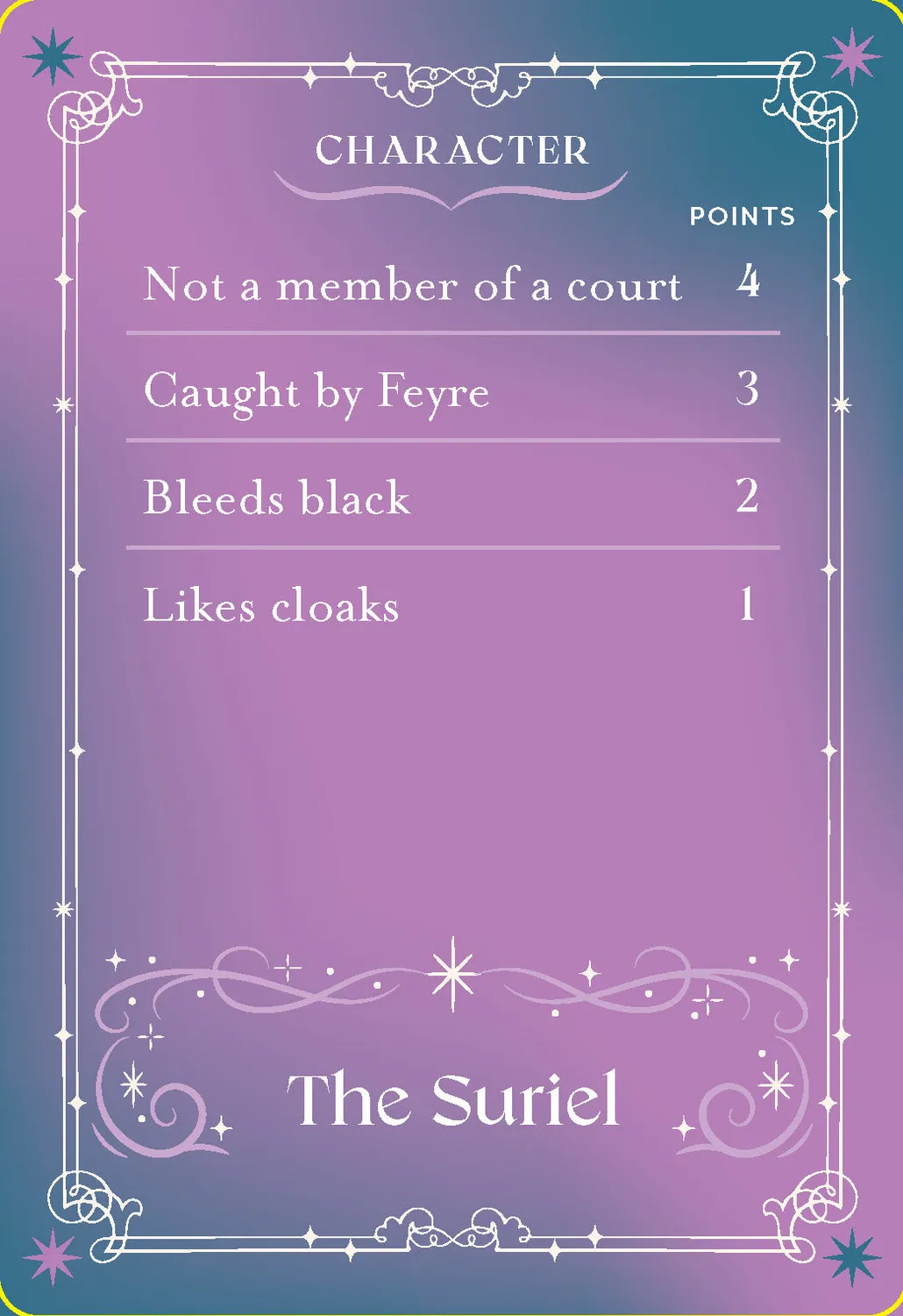 Abrams and Chronicle Fae or Fraud ACOTAR selskapsspill 100 kort